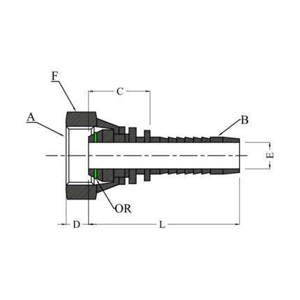 BSP FEMALE 60° CONE WITH O RING